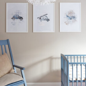 Poster Set Voertuigen Posters – Auto, Kraan & Vliegtuig - A5/A4/A3 formaat